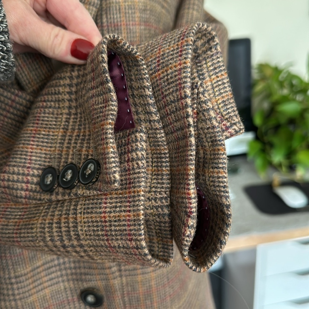 JACK WILLS Fox Brothers Lambswool Glen Plaid‎ Blazer British Tailored Jacket 6 - Picture 10 of 16